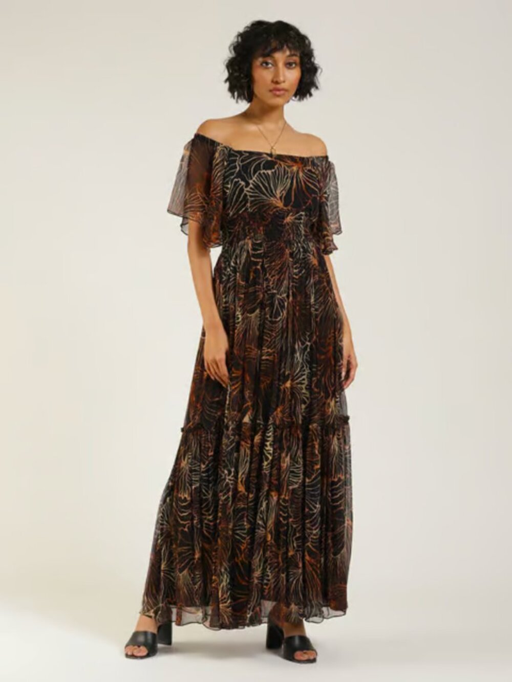 Label Ritu Kumar | Black Printed Maxi Dress
